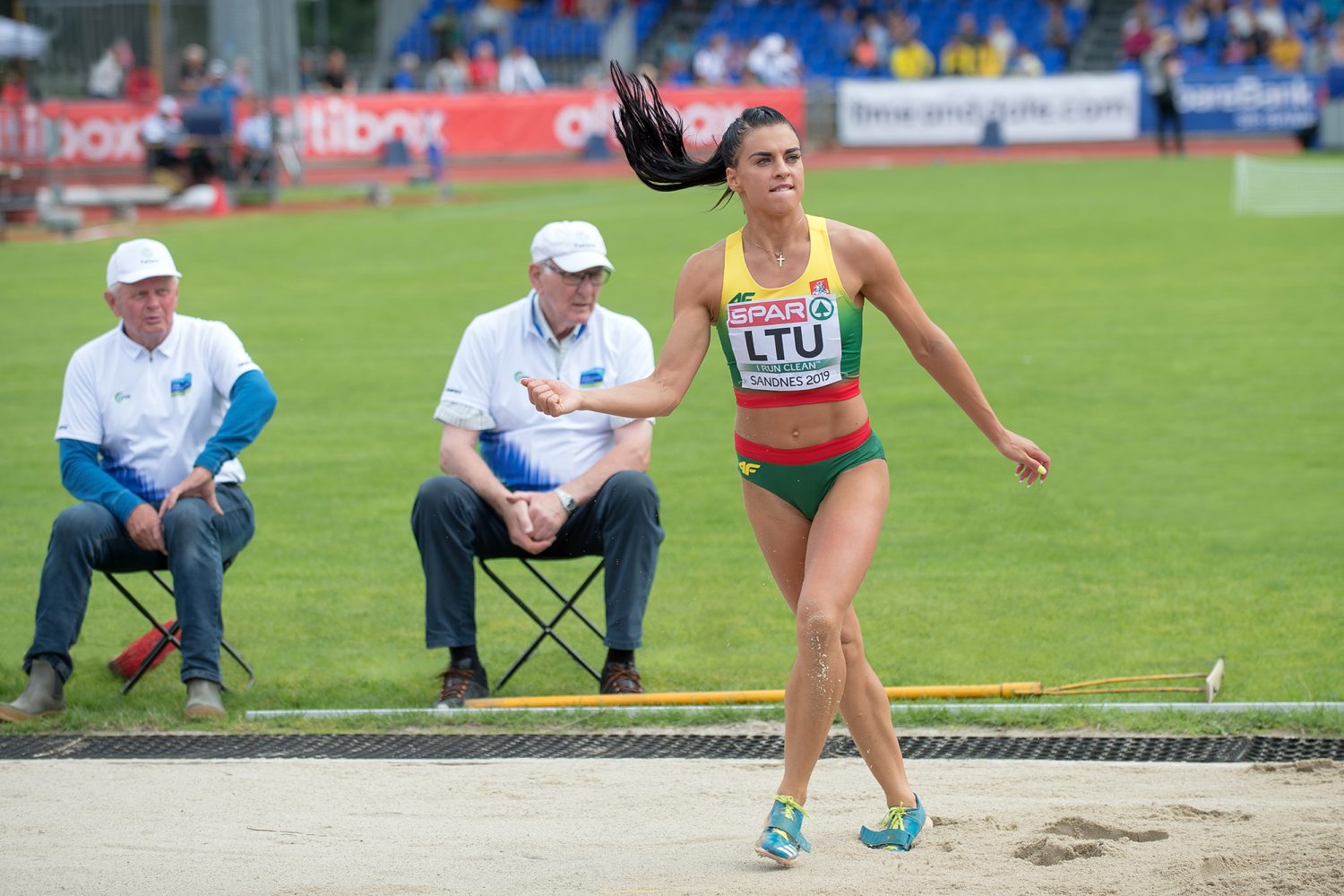 2019 08 10. Europos komandinis čempionatas Norvegijoje. Dovilė Kilty - trišuolis. foto Alfredas Pliadis. Autorines teises saugo LATGA