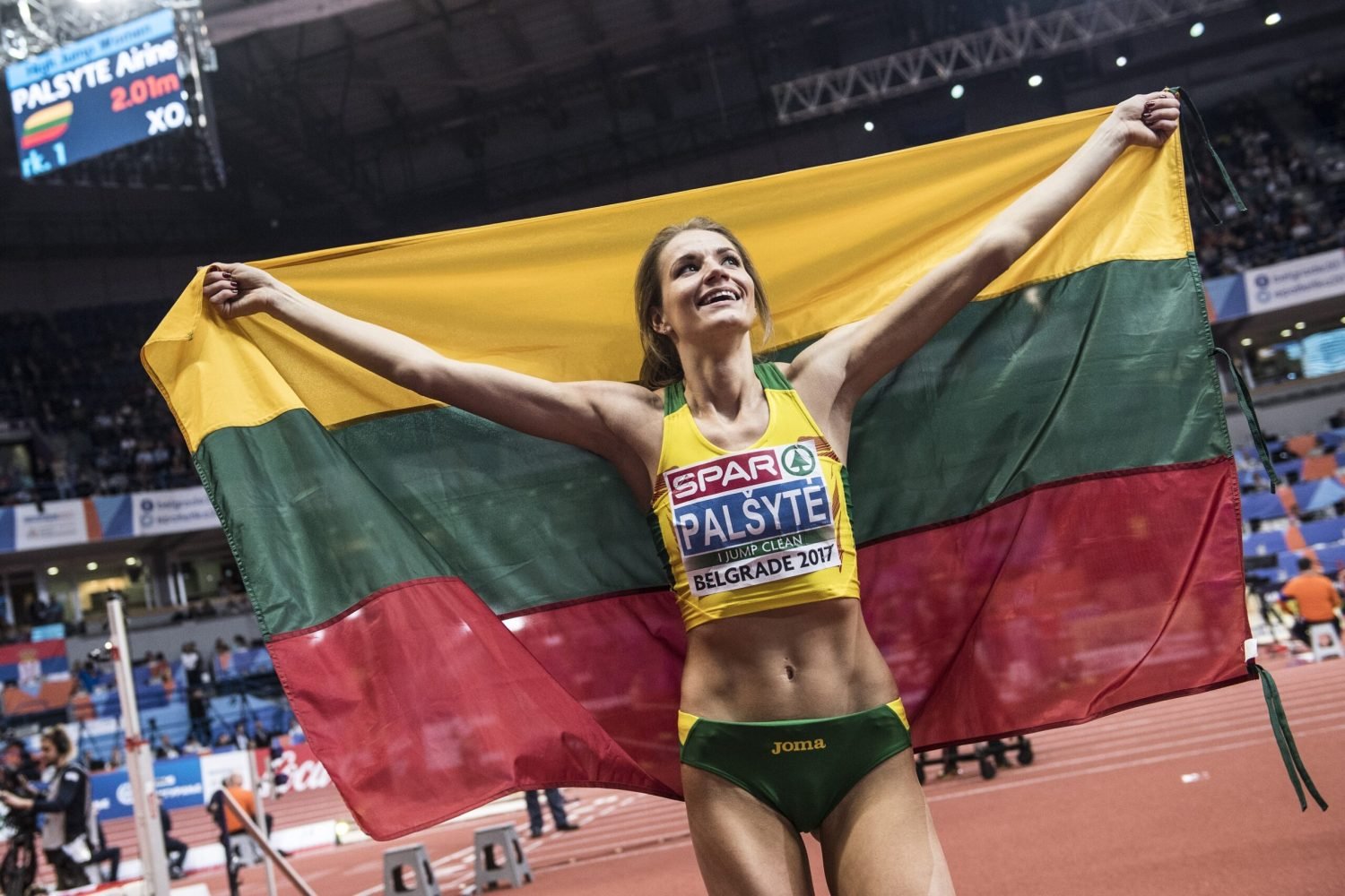 Airine Palsyte of Lithuania seen during the European Athletics Indoor Championships in Belgrade, Serbia on March 4, 2017.
